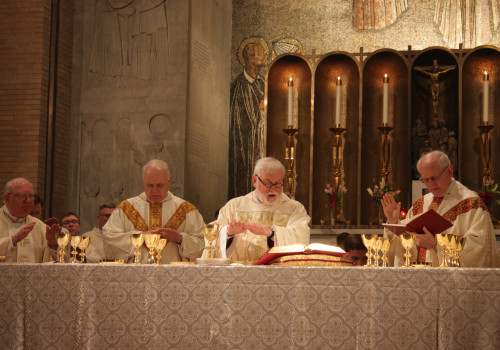 During Mass, the epiclesis.