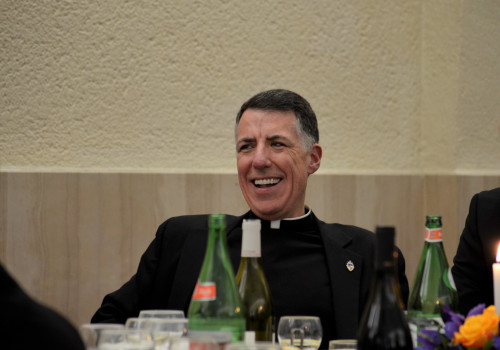 A light moment during the many toasts delivered in Msgr. Checchio's honor during the banquet.